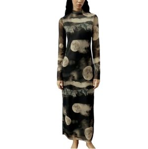 ZARA New Tulle Moon Peint Dress
